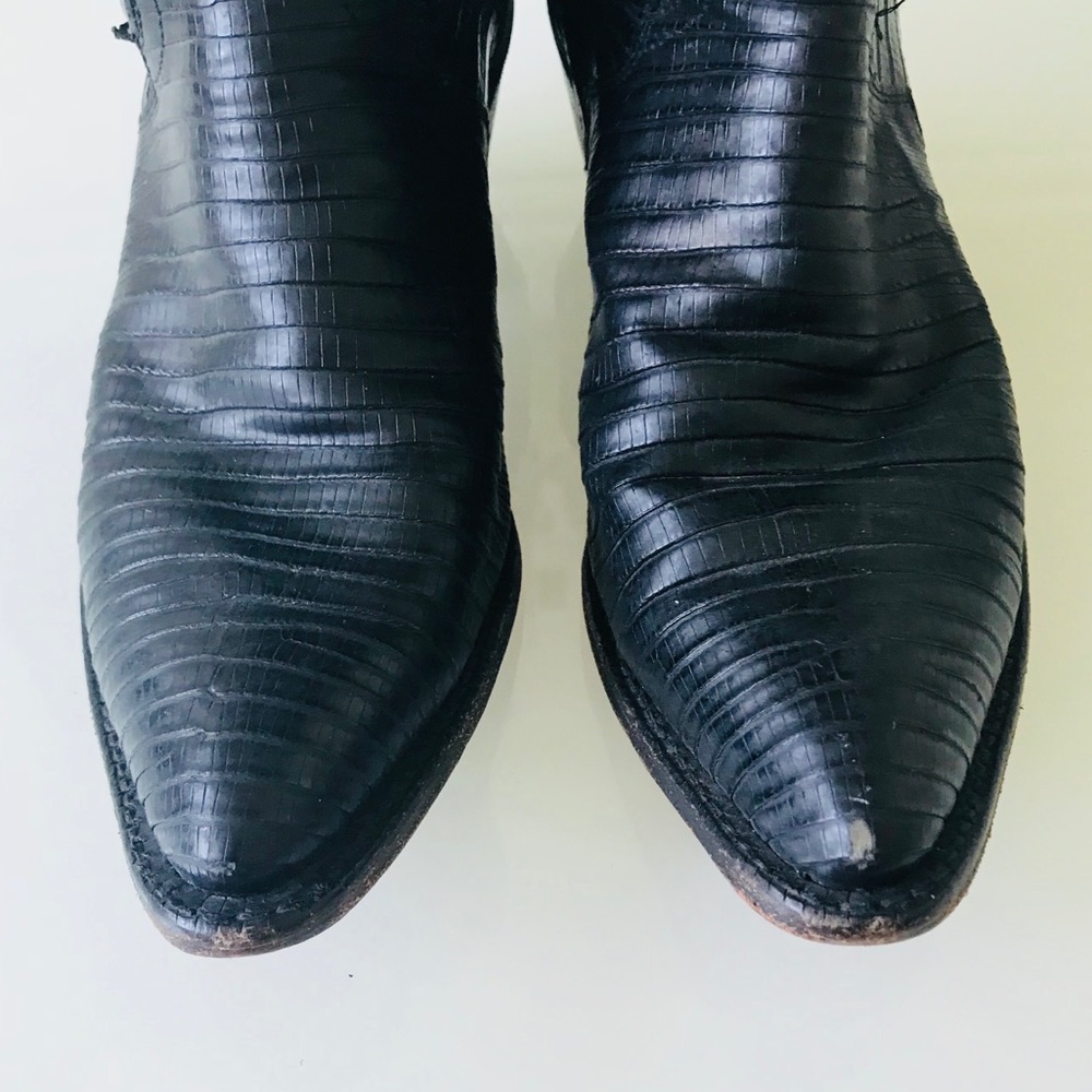 Justin Black Leather Cowboys Boots Size 6B - Picture 8 of 8
